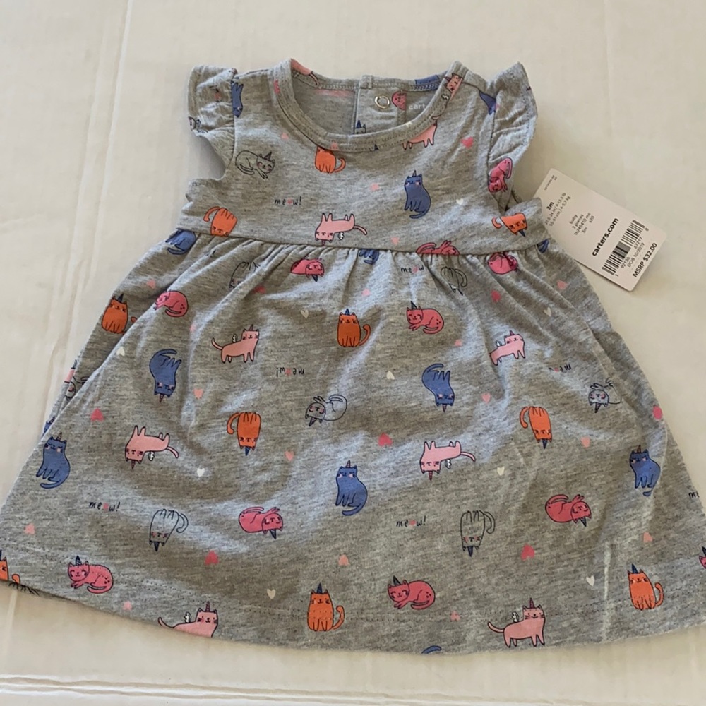 Carters 3m cat dress with diaper cover NWT